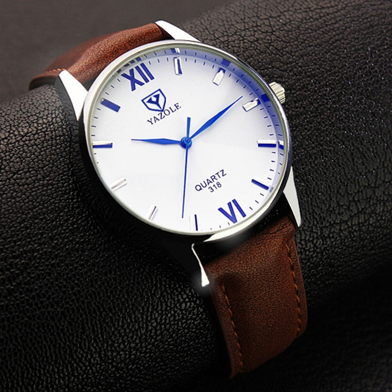 2018 Yazole Watch Simple Hook Needle Business Watch Roman Scale Male Soft Leather Watch Men's Quartz Watches Relogio Masculino