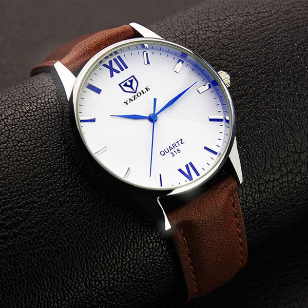 2018 Yazole Watch Simple Hook Needle Business Watch Roman Scale Male Soft Leather Watch Men's Quartz Watches Relogio Masculino