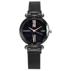 Luxury Rose Gold Women Watches Minimalism Starry sky Magnet Buckle Fashion Casual Female Wristwatch Waterproof Roman Numeral