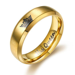 Engagement Her King and His Queen Crown Wedding Couple Rings Jewelry For Lovers Stainless Steel Rings